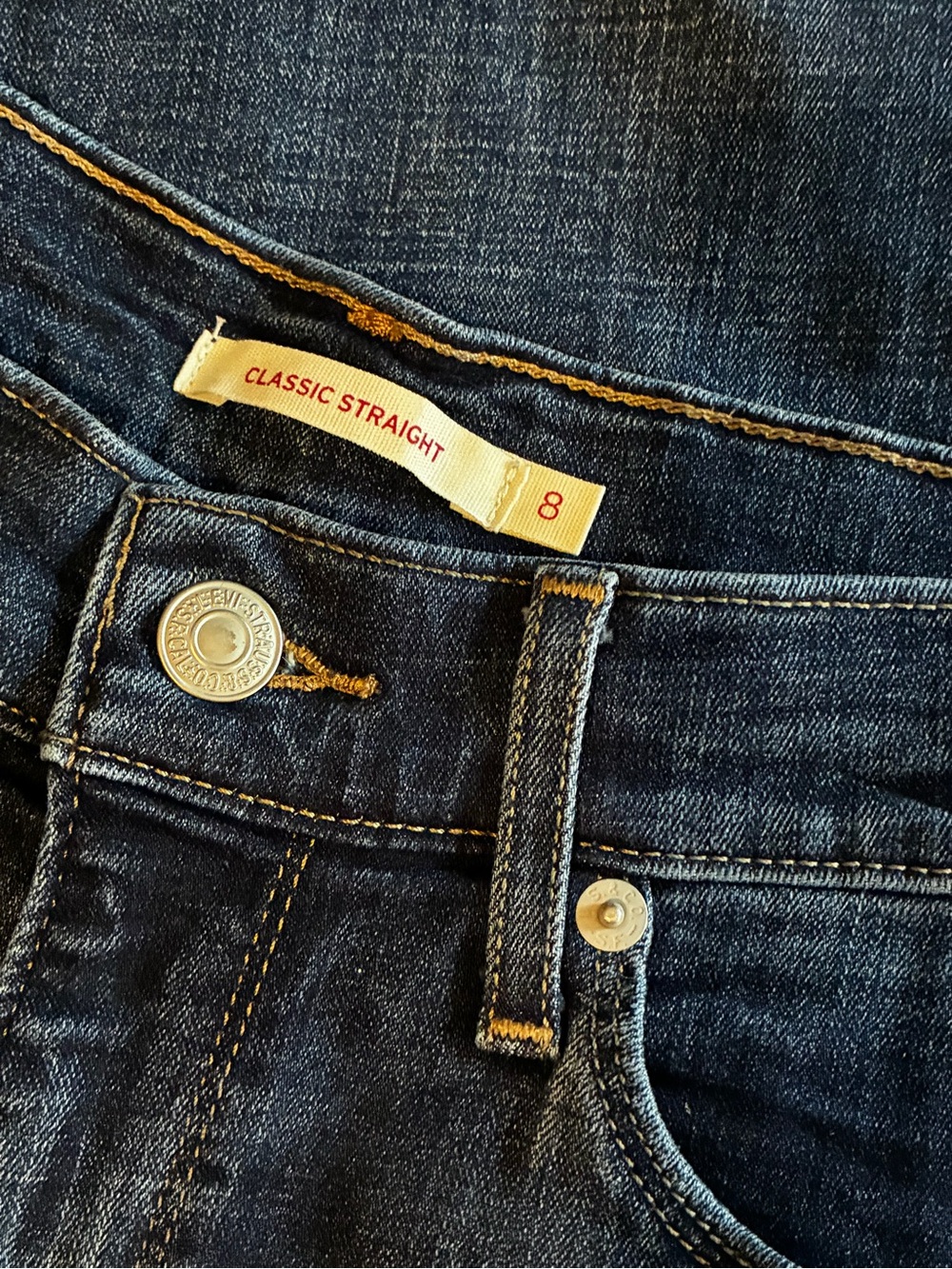 Levi's Classic Straight Jeans in Dark Blue Denim